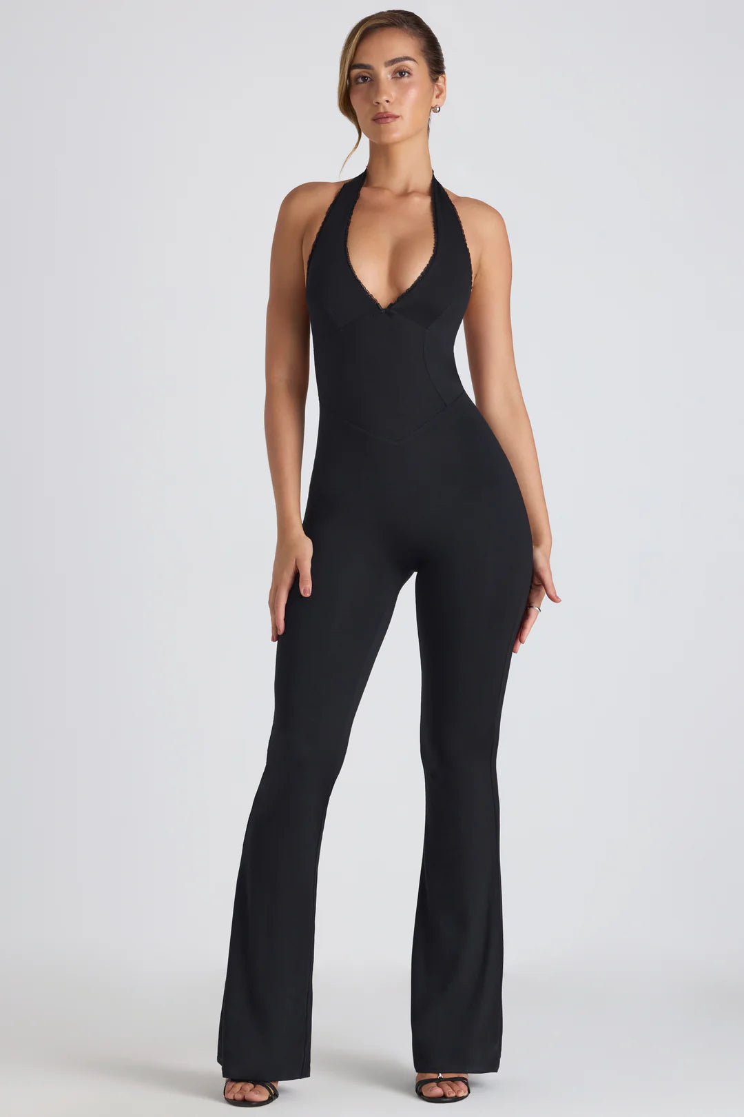 Skie Lace-Trim Flared Jumpsuit - Envisi Co.