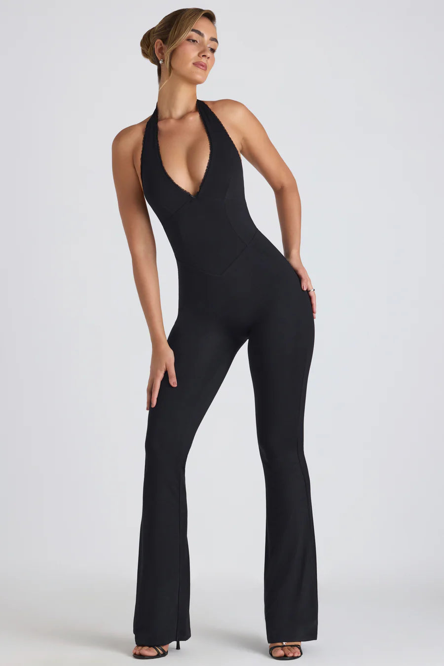 Skie Lace-Trim Flared Jumpsuit - Envisi Co.