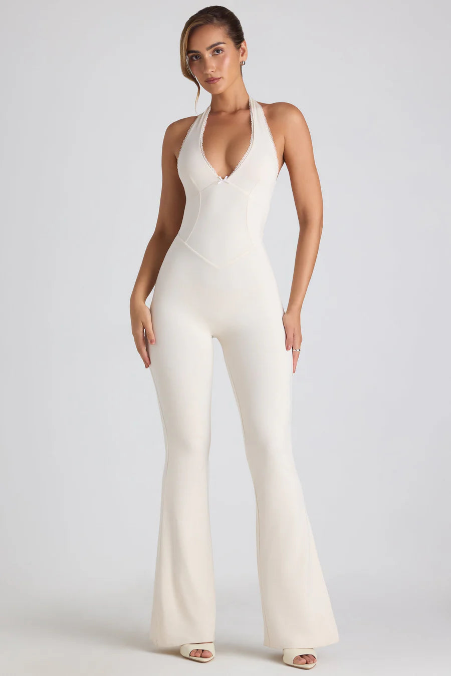 Skie Lace-Trim Flared Jumpsuit - Envisi Co.