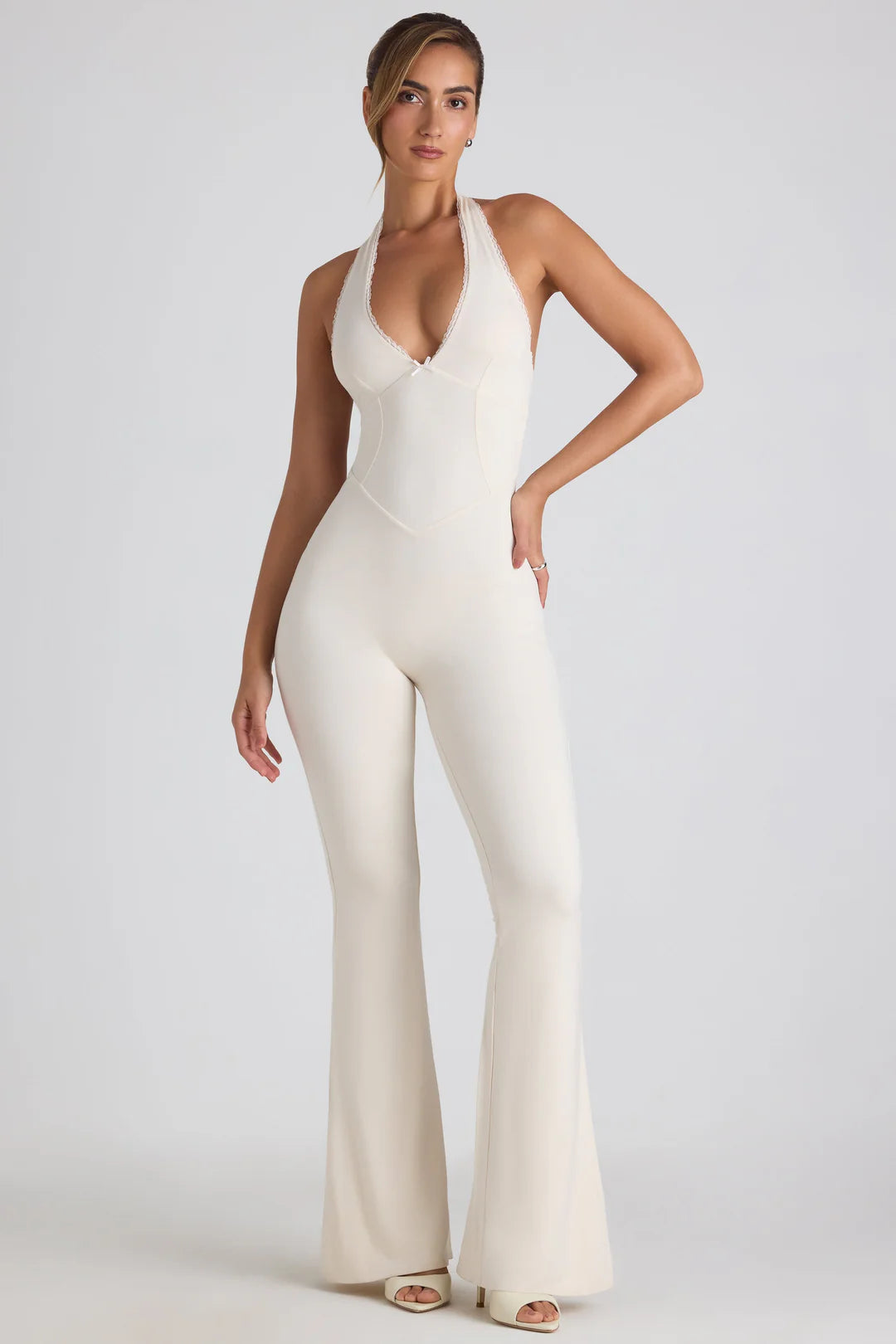 Skie Lace-Trim Flared Jumpsuit - Envisi Co.