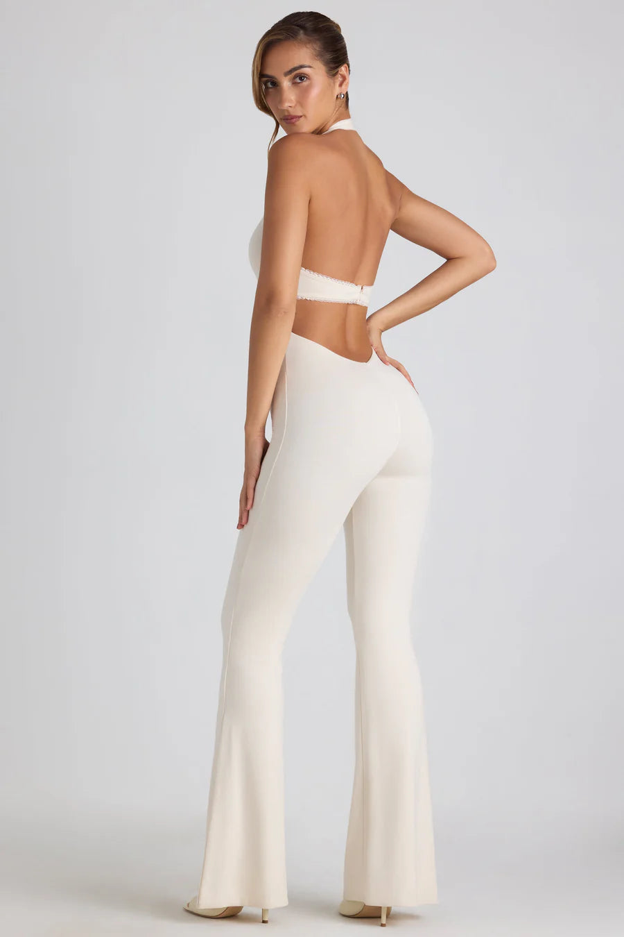 Skie Lace-Trim Flared Jumpsuit - Envisi Co.