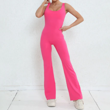 V-Back Flared Jumpsuit