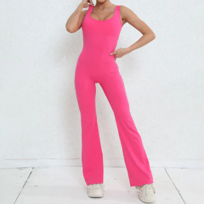 V-Back Flared Jumpsuit