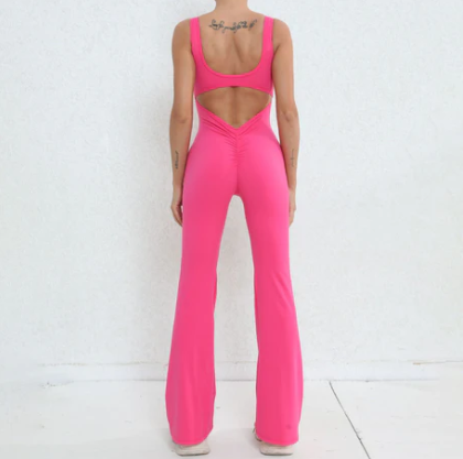 V-Back Flared Jumpsuit