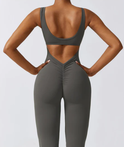 V-Back Flared Jumpsuit